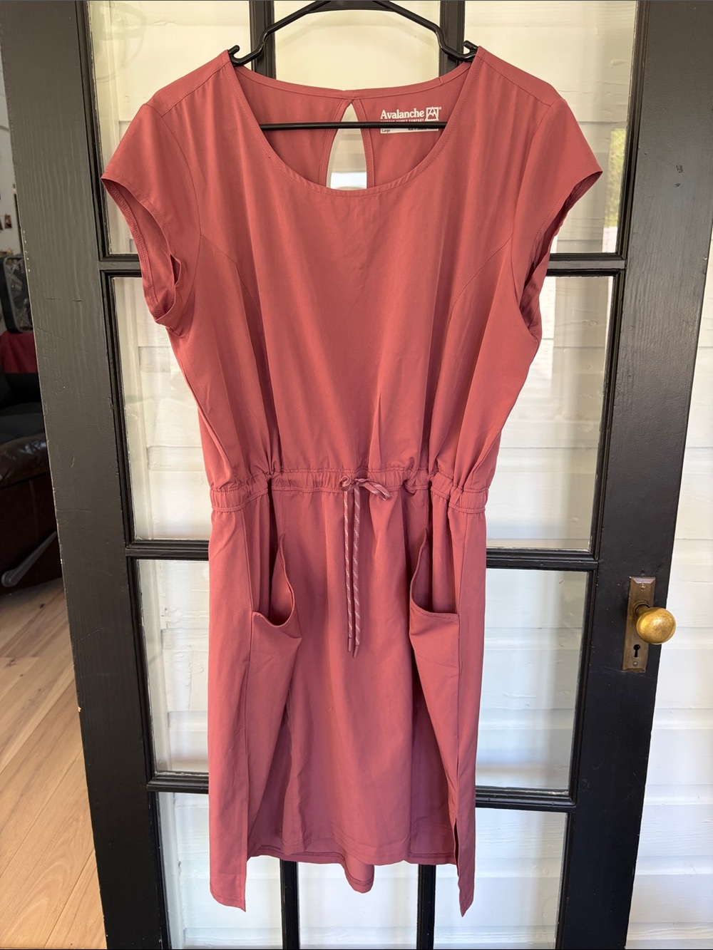 Avalanche Dusty Rose Drawstring Pocket Midi Dress